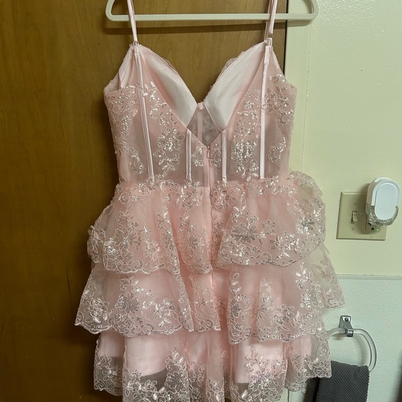 Pink Corset Lace Dress - Picture 3 of 5